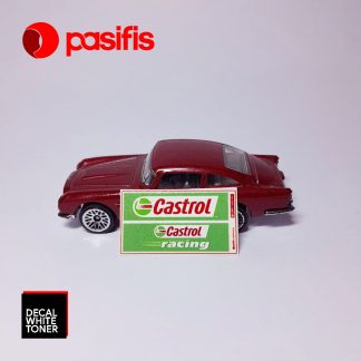 DWS007 - Decal White Toner - Castrol Racing - Tembok Wall Sponsor x2 - Diecast