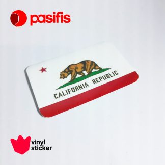 Sticker Vinyl - SV0027 - California Republic Flag Bendera - Diecut